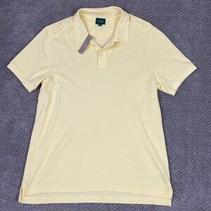 J. CREW Classic Pique Polo Shirt Men's Large Yellow Oarsman Mesh Preppy BE239
